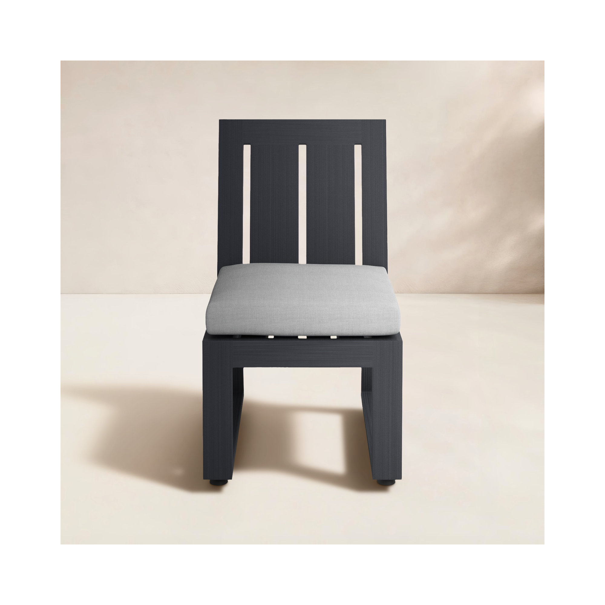 Georgie Premium All-Weather Wicker Outdoor Dining Side Chair with Sunbrella® Cushion, Cast Silver Sunbrella®