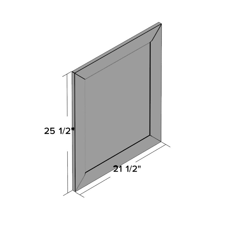 Engineered Wood Flat Wall Mirror, 25.5" H x 21.5" W, Dark Brown Walnut