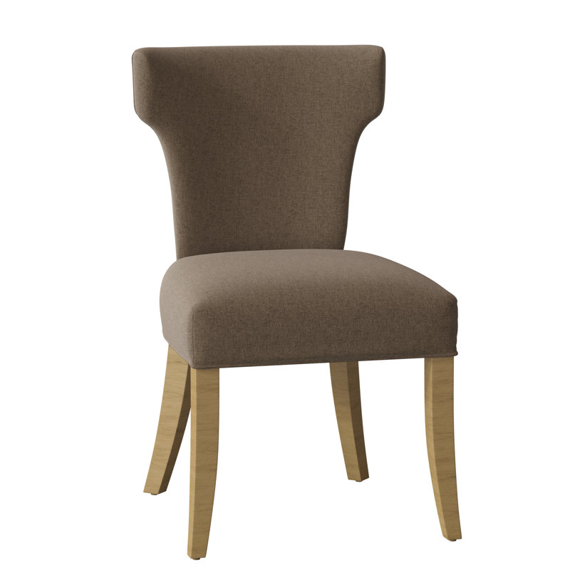 Carlin Upholstered Wingback Side Chair, Bark (8789 06), Walnut