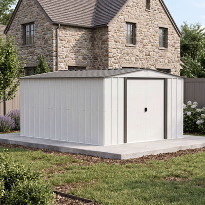 Classic Steel Storage Shed, 10X12, Charcoal