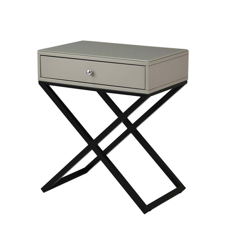 Table de chevet en bois Koraldo, Taupe