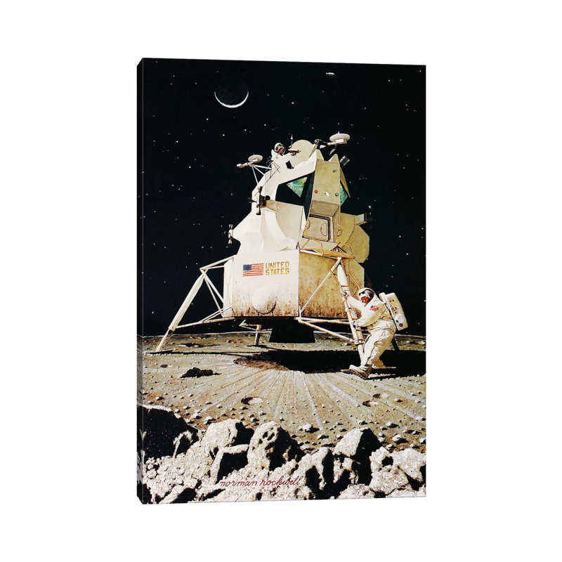 Man On The Moon - Wrapped Canvas Print, 101.6 cm H x 66.04 cm W x 3.175 cm D