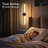 28.35 Inch Modern Cordless LED Wall Lights with Remote, Rechargeable Battery Vanity Light for Bedroom, Living Room (Matte Black, Round)-983883178