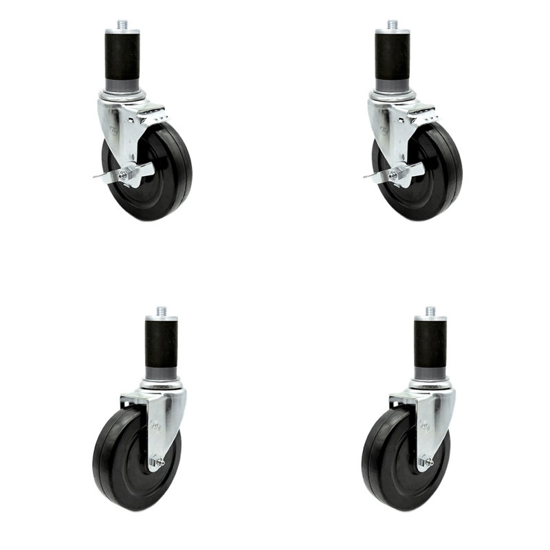 4-Piece Hard Rubber Caster Set