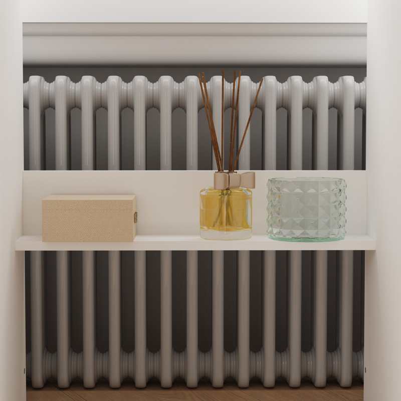 Coiffeuse à 9 tiroirs avec miroir et lumières réglables Jyotsna , Blanc
