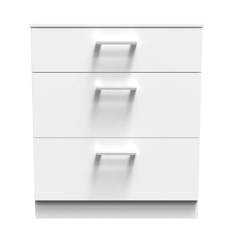 Fully Assembled Bartly 3 Piece Bedroom Set, White Matte