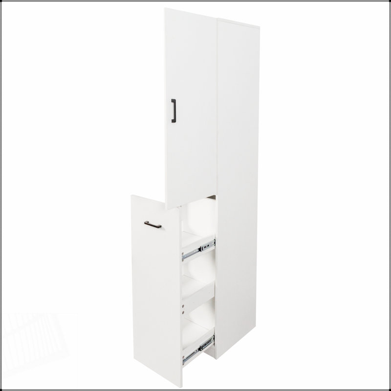 Grand garde-manger autoportant avec 1 porte et 3 tablettes coulissantes multifonctionnelles pour un rangement polyvalent