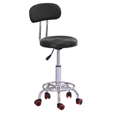 Backed Adjustable Height Ergonomic Lab Stool with Wheels
