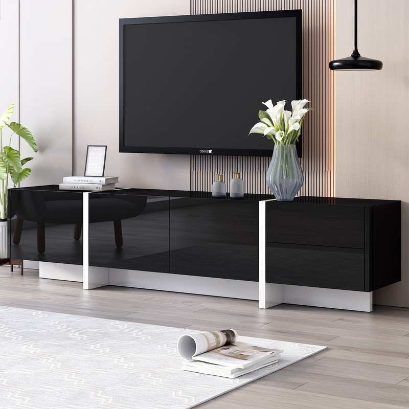 Marquitha TV Stand for TVs up to 78" with Fireplace Included, White
