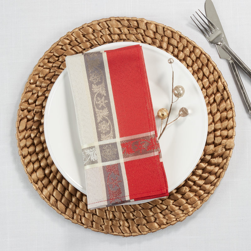 Nouela Polyester Plaid Square Napkin (Set of 4)