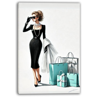 Graceful Luxe: Tiffany-Inspired Fashionista Canvas Wall Art