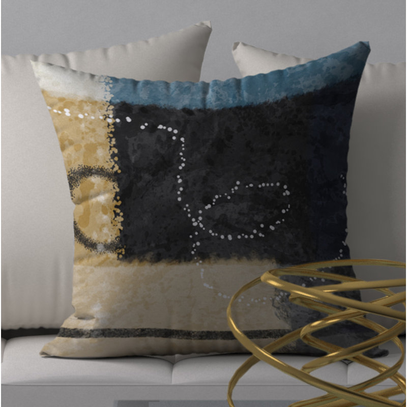Coussin décoratif abstraite, 24" X 24"