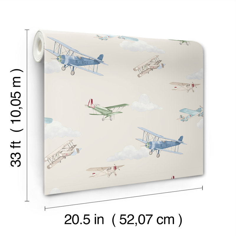 Papier peint Airplanes Beige Skies, Beige