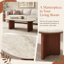 Table basse ovale moderne en pierre texturée Travertine de 47 po Meranda