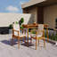 Ensemble de 2 chaises de patio pour l'extérieur, structure en bois d'acacia couleur teck, coussin imperméable brun en osier PE-832138423