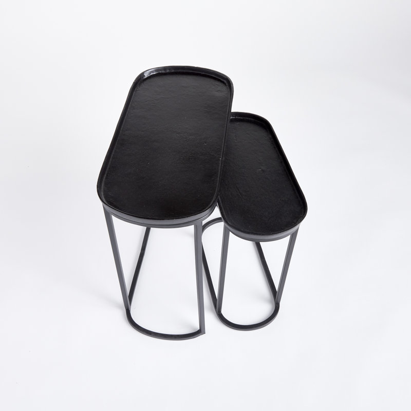 Zigler Tray Top Nesting Tables, Black