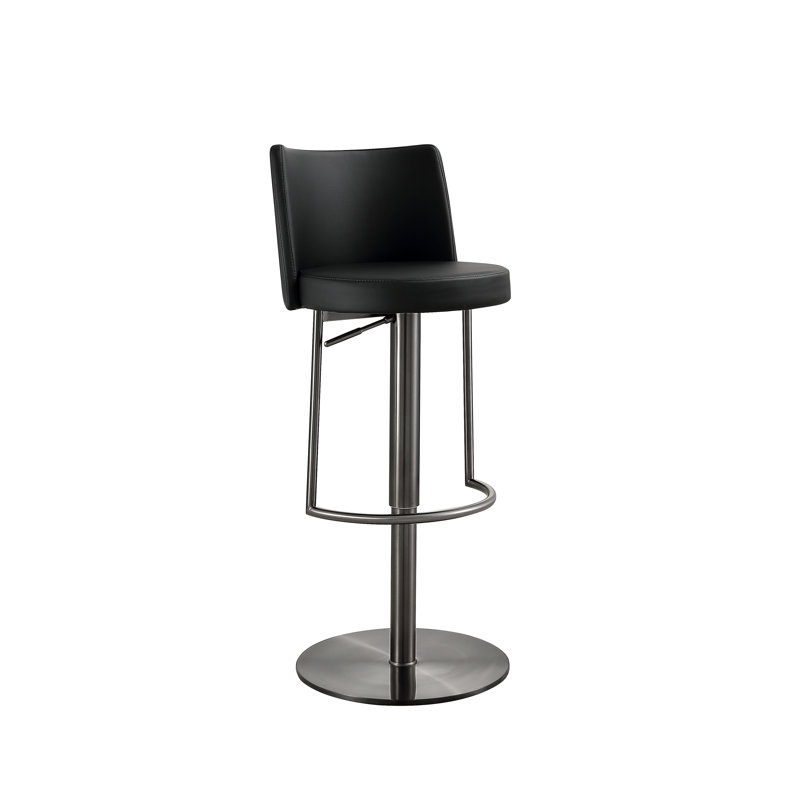 Tabouret de bar pivotant à hauteur réglable Gianna, Noir, Ébène