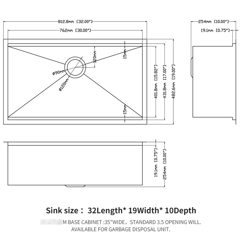 304 Stainless Steel Kitchen Workstation Sink 32"X19"X10" - 16 Gauge, Deep Basin, With Smooth Surface And Included Colander 32X19x10 Inch Type Grade Steel, Easy Drainage, Cutting Board Template