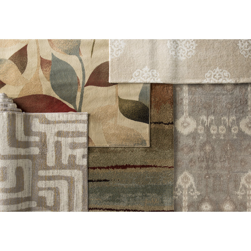 Kouerga Hand Tufted Wool Ikat Rug, Rectangle 3' x 5'
