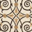Tapis ivoire / brun foncé en laine crocheté à la main Helena-74844223