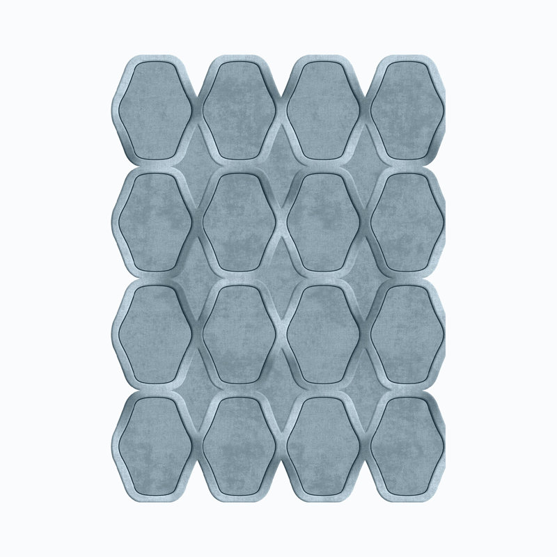 Tapis bleu uni en polyester tissé à la machine Novelty Austchi, Nouveauté 2 pi 7 po x 4 pi 11 po