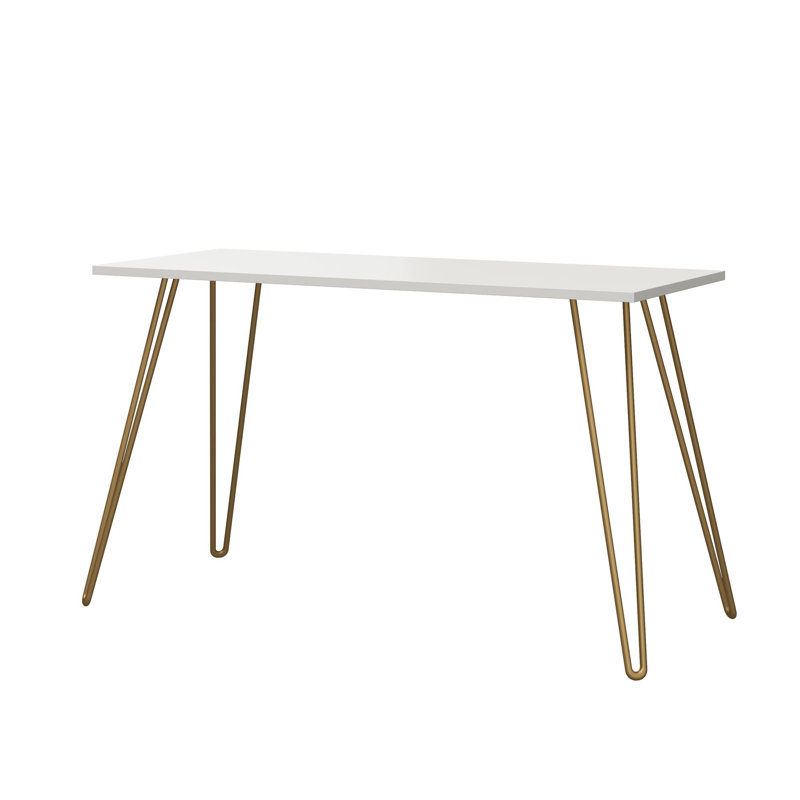 Owen Writing Desk, White/Gold