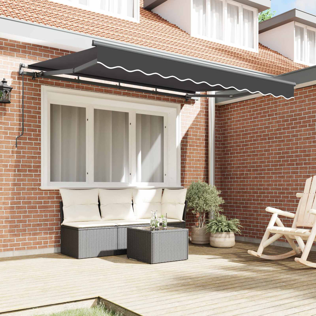 VidaXL 200cm D Fabric Cover Retractable Patio Awning