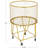 Metal Storage Cart Deep Set Metal Mesh Laundry Basket With Wheels, 16L X 16W X 24.95H, Gold
