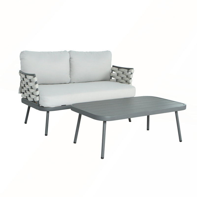 Causeuse et table Modern, Gris