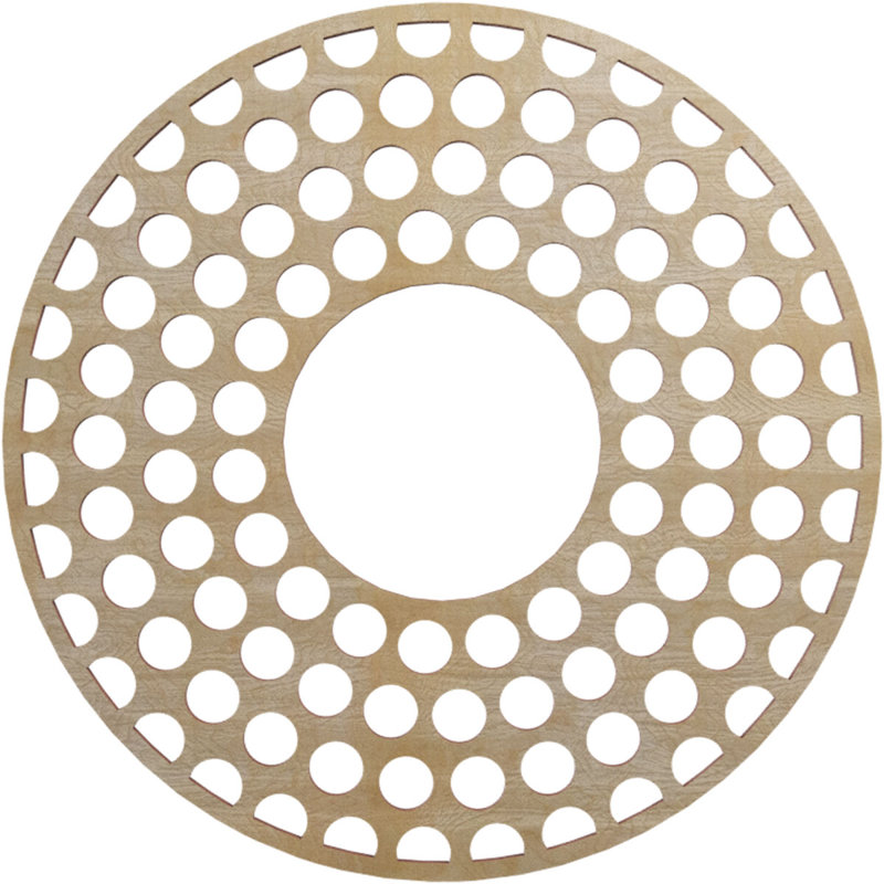 Médaillon de plafond en bois d'aulne 32 po x P 11 5/8 po x P 3/8 po Fink, Bouleau, H 16 po x l 16 po x P 0,25 po