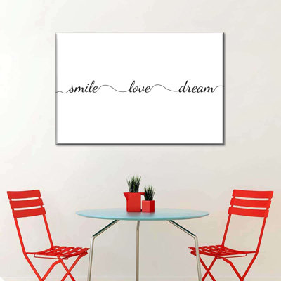 " Smile Love Dream Canvas Print "