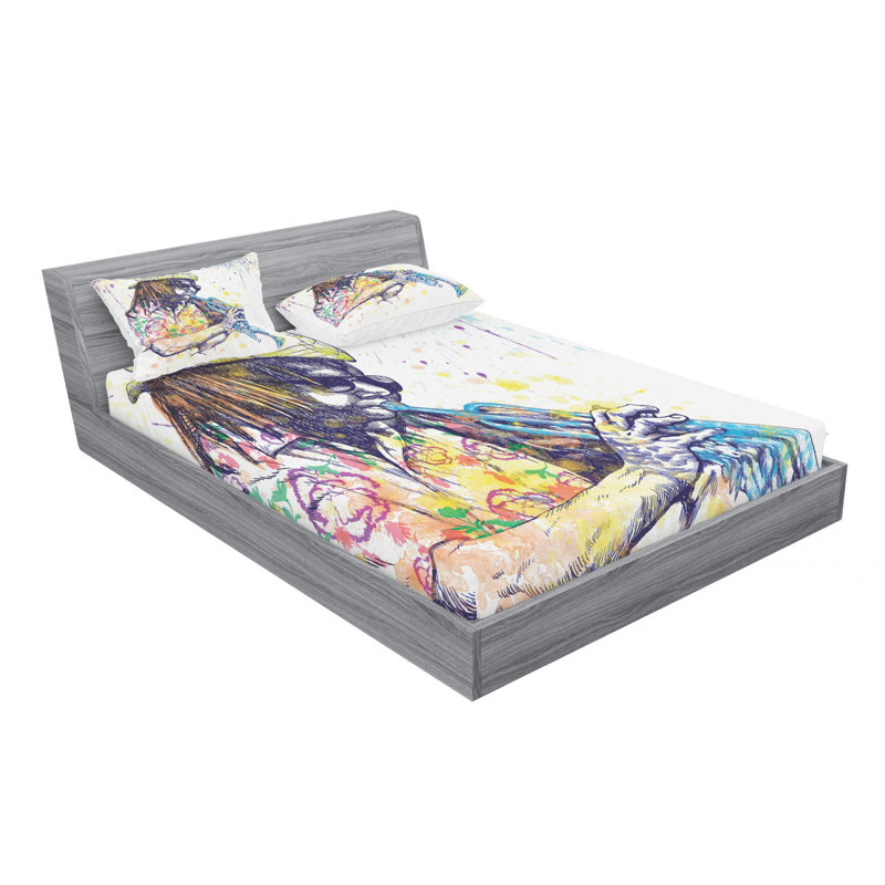 Microfiber Sheet Set, Queen Sheet Set with Fitted Sheet