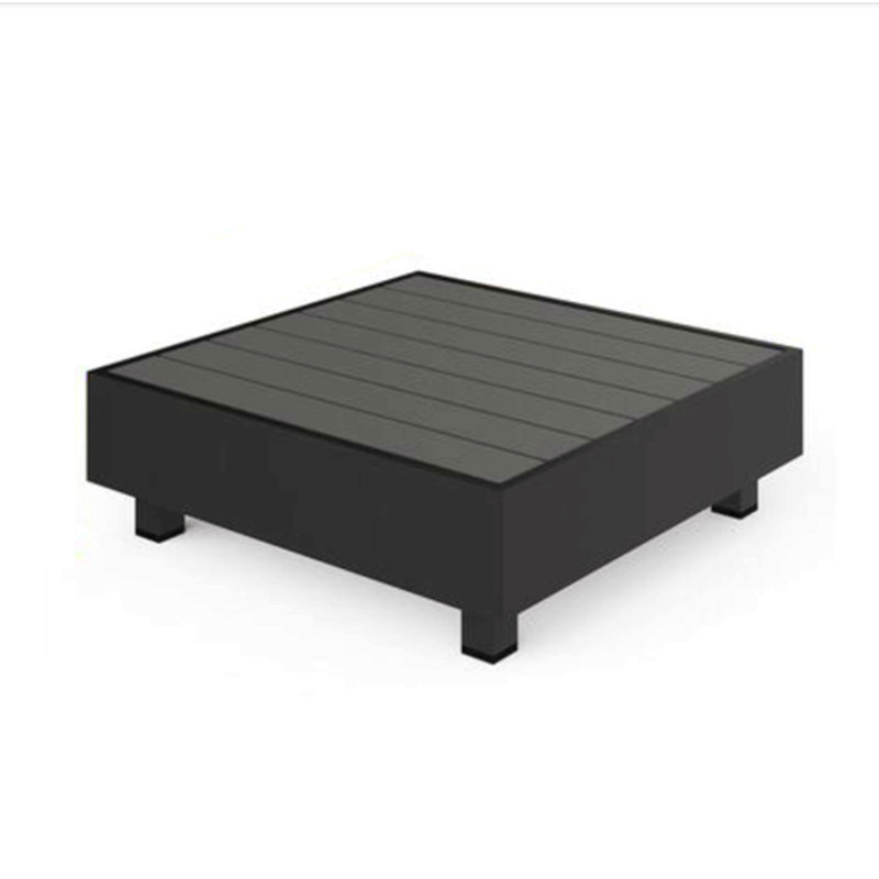 Table basse d'extérieur carrée 29 po en métal noir