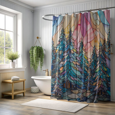 Arbre de Noël mosaïque - rideau de douche standard 1 pièce