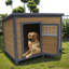 Niche pour chien en bois massif à grand espace, toit, surface imperméable 45 po