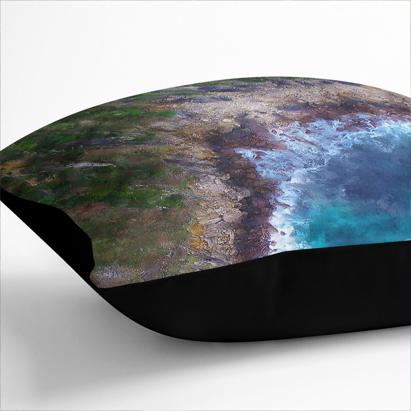 San Sebastian in Spain Scatter Cushion, 40cm H x 40cm W x 15cm D, Black