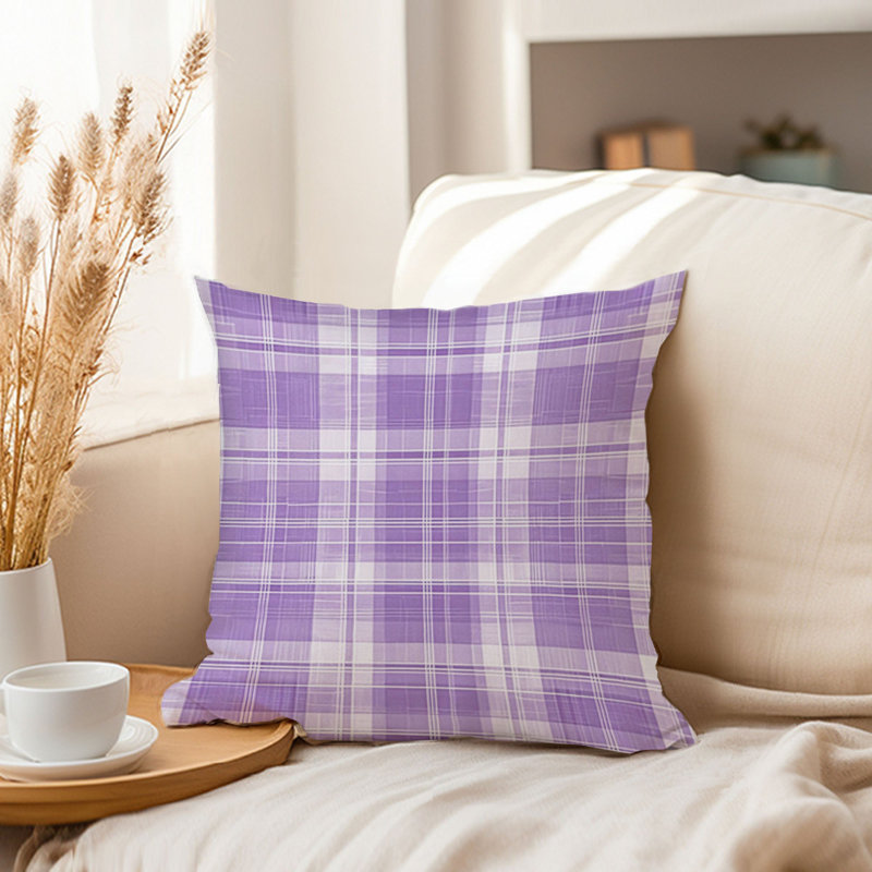 Purple Plaid Pattern IV Modern, 20"H x 20"W