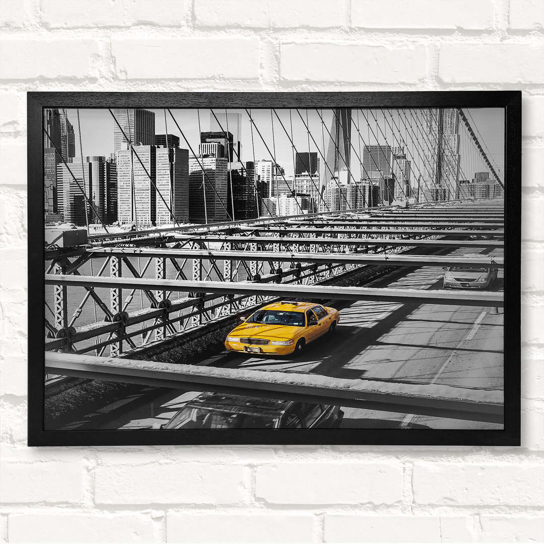 Gerahmtes Leinwandbild Yellow Cabs In New York 6