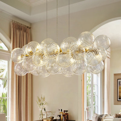 Lustre en verre tourbillonnant à 10 lumières pour îlot de cuisine Baltser