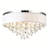 19.5" Crystal Ceiling Light, 3-Light Chandelier with White Fabric