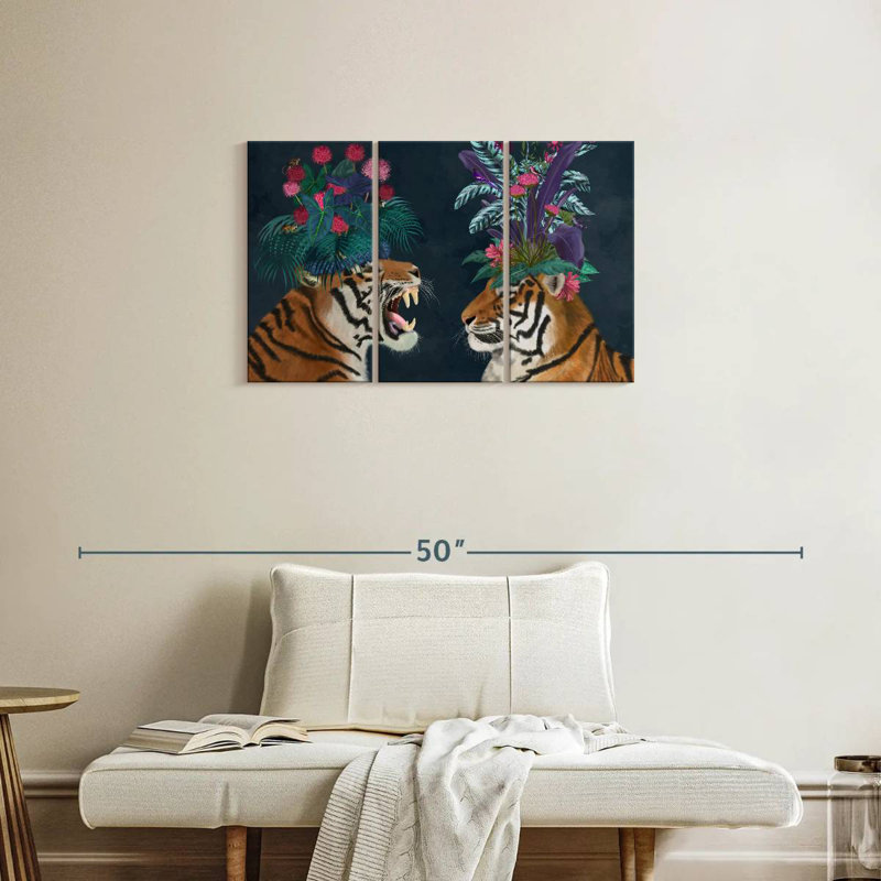 Brampt Hot House Tigers Pair Dark, 20'' H X 33'' W