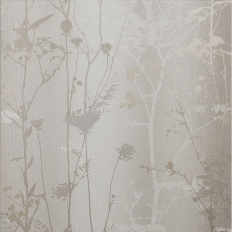 Floral Metallic Wallpaper Roll, Beige