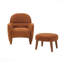 Chaise paresseuse de style moderne avec repose-pieds avec repose-pieds - Canapé de loisir rembourré en tissu, chaise de coin dans les bureaux élégants pour les petits espaces-291972942