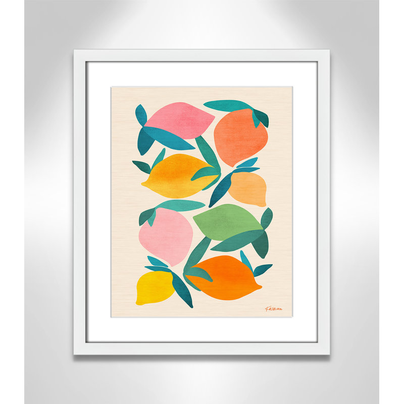 Imprimé «Wild Mango» par Gallagher, Blanc satiné, L 16 po x H 19 po, Imprimé mat