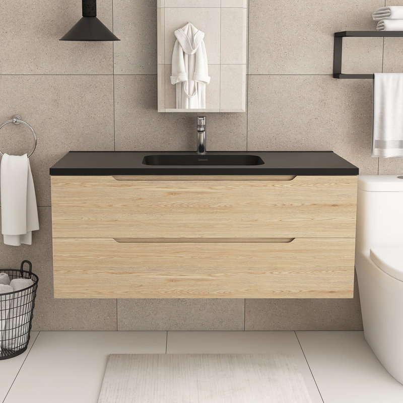 Meuble-lavabo mural 48 po avec panneau de particules