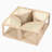 Round To Square Block Modular Coffee Table Light Natural Rattan With Storage 4 Piece