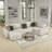  Orrin Modern & Contemporary Sectional - Large Microfiber Sectional with Pull-Out Bed, Storage Chaise, Drop-Down Backs, and 8 Pillows.-2141630582