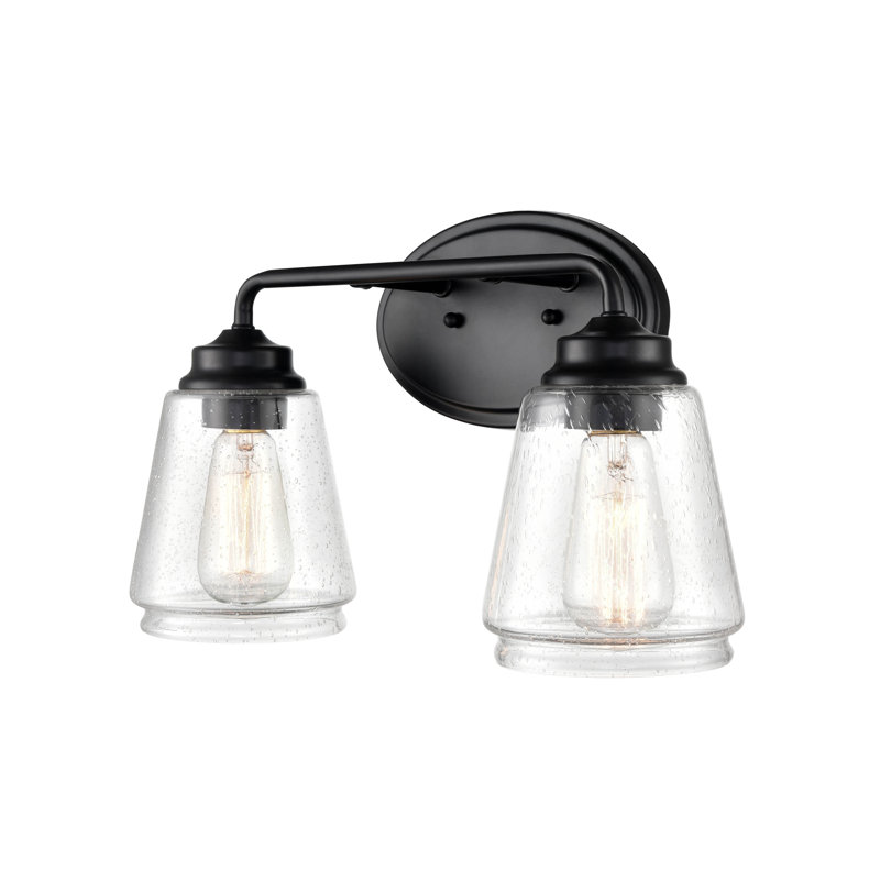 Éclairage pour salle de bain à intensité variable 2 lumières Kennelly, Noir mat