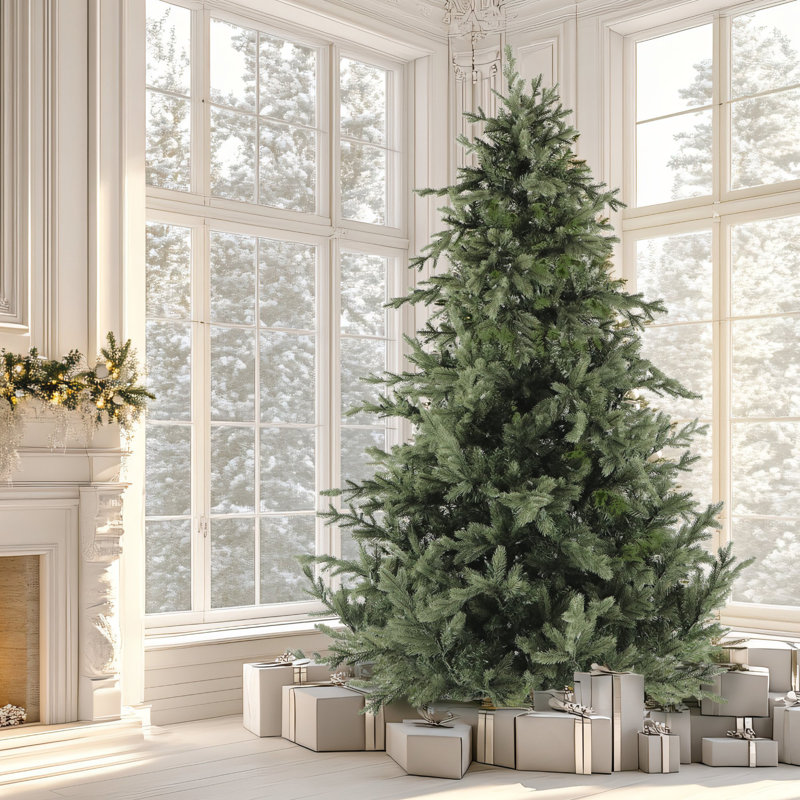 Arbre de Noël artificiel pin avec pied 12 pi Fraser Hill Farm, Non pré-éclairé, 12 pi