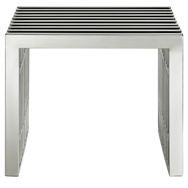Petit banc en acier inoxydable Gridiron